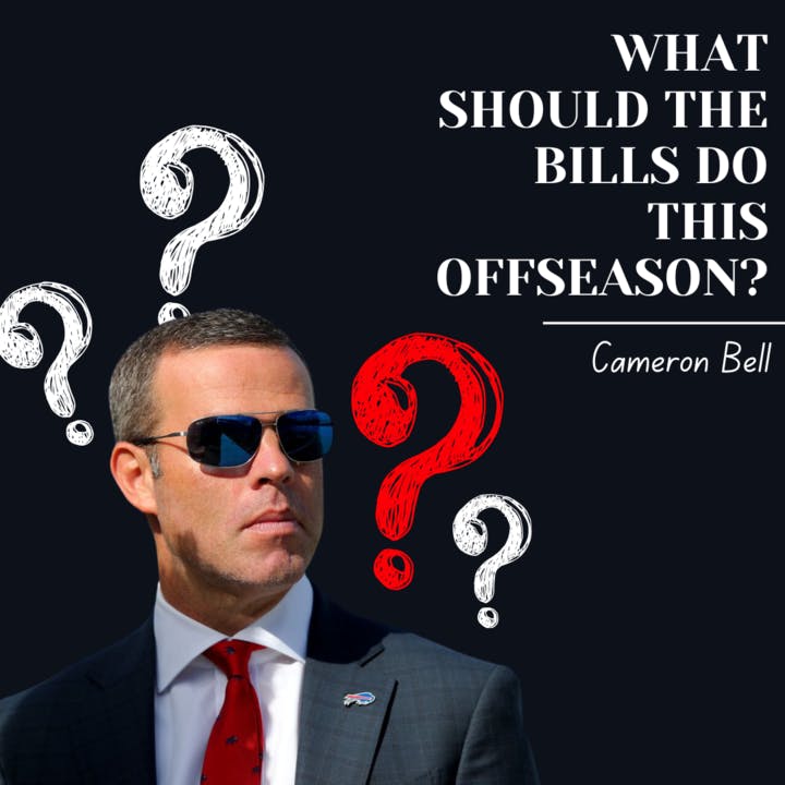 A graphic of Buffalo Bills general manager Brandon Beane.