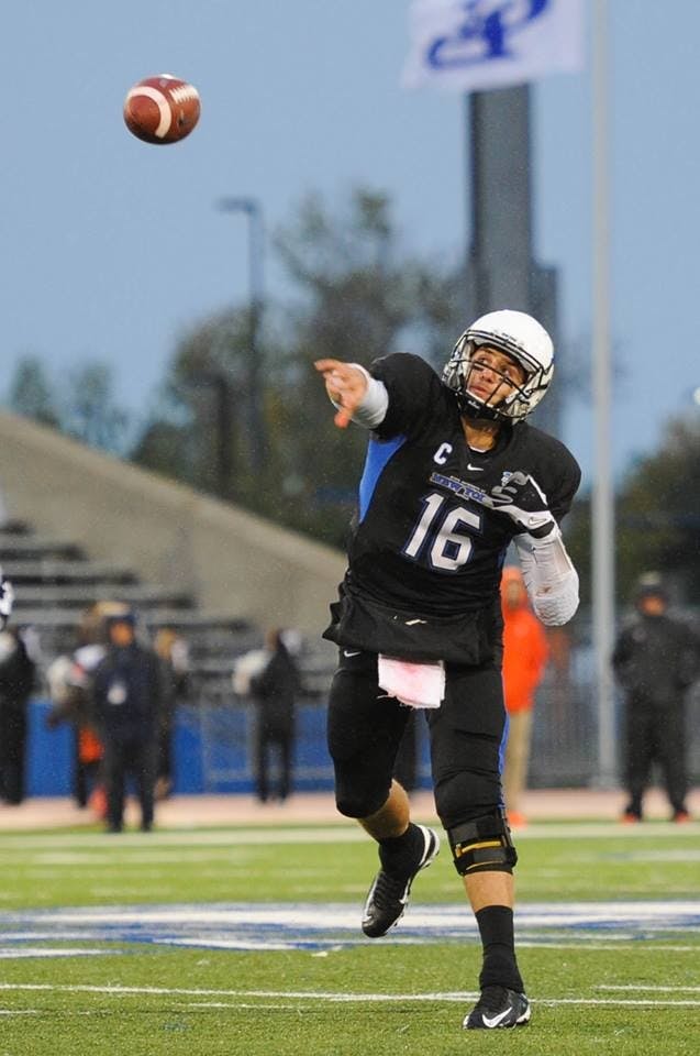 Joe Licata throws a pass in Buffalo's 28-22 loss to Bowling Green at UB Stadium. The Bulls defeated Kent State 18-17 on the road Thursday night.&nbsp;