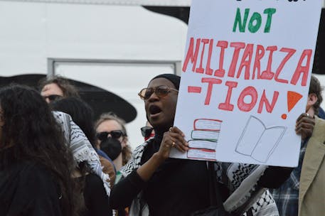 SA President Aisha Adam, protest.JPG