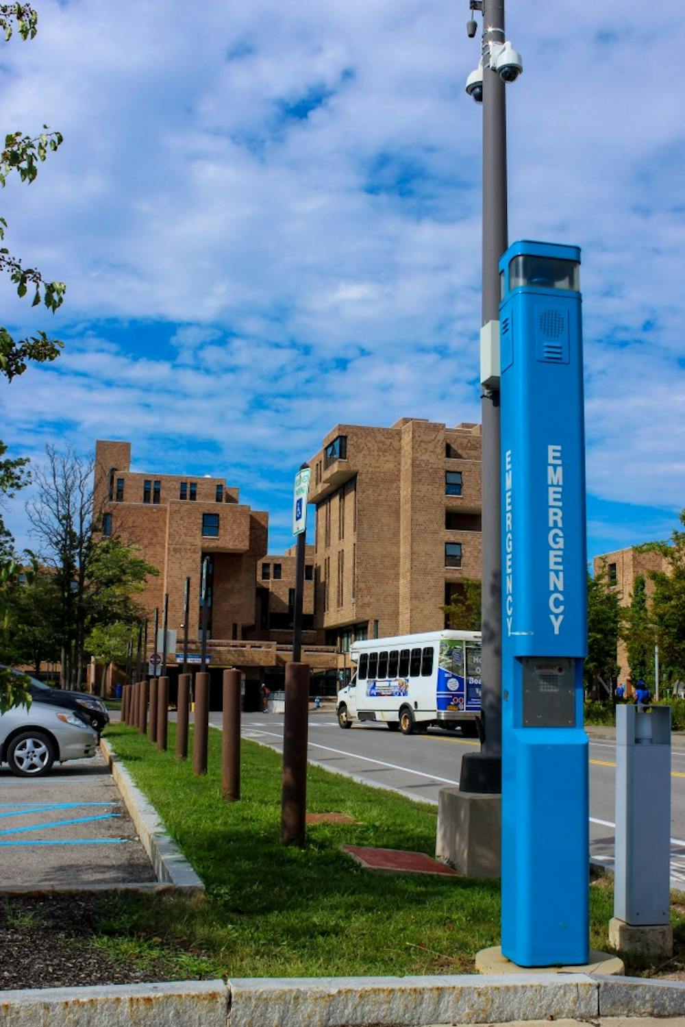 <p>UB’s Blue Light emergency system provides students with additional safety on North and South Campus. But many of the systems are over 10 years old and starting to show signs of wear and tear.&nbsp;</p>