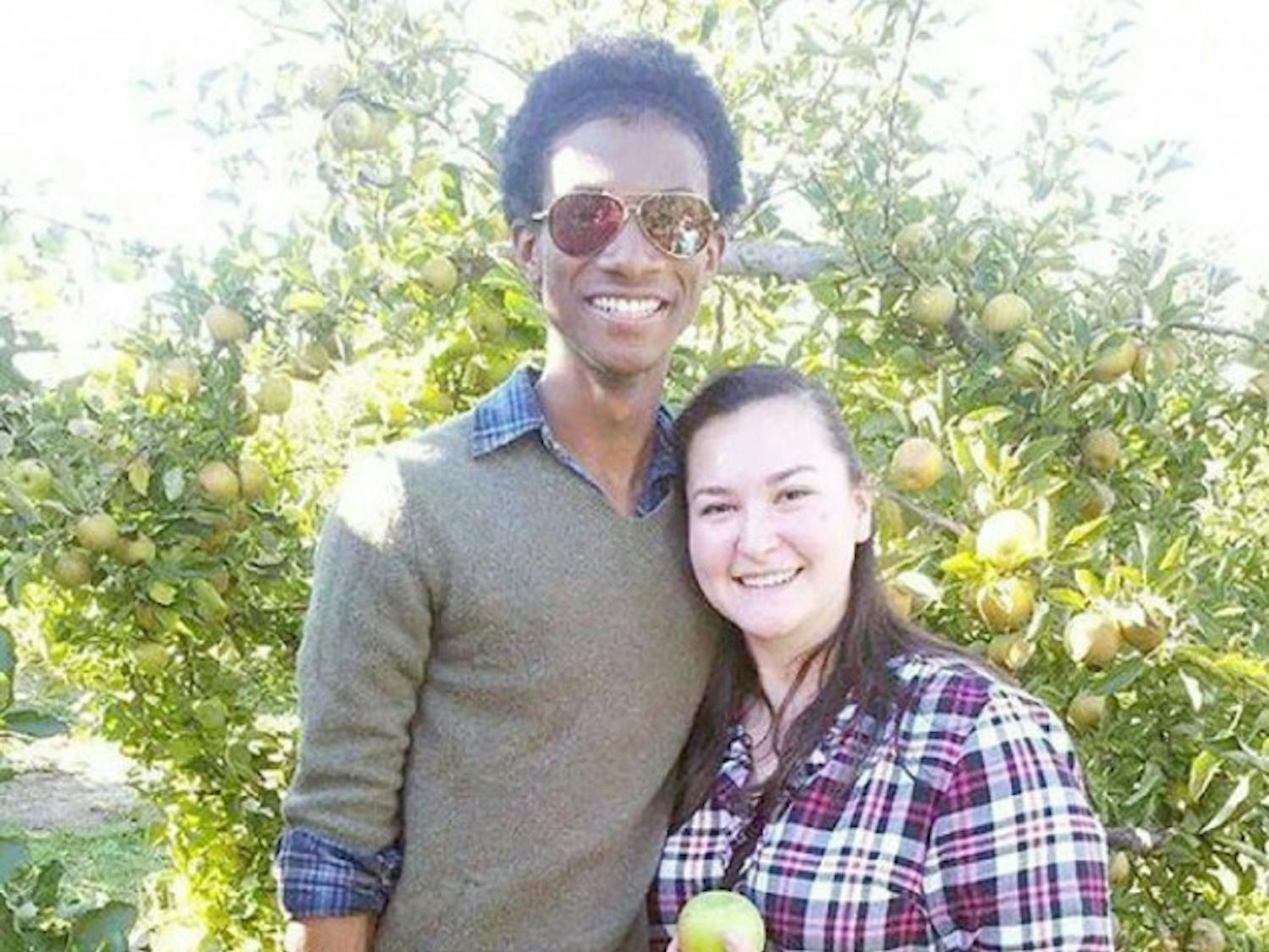 Elizabeth Chestnut, a senior French and Spanish major, and Stephen Wah, a recently graduated Interdisciplinary Degree Programs Social Sciences major, met and bonded during French class. Last fall, they went apple picking at Becker Farms.&nbsp;Courtesy of Elizabeth Chestnut&nbsp;