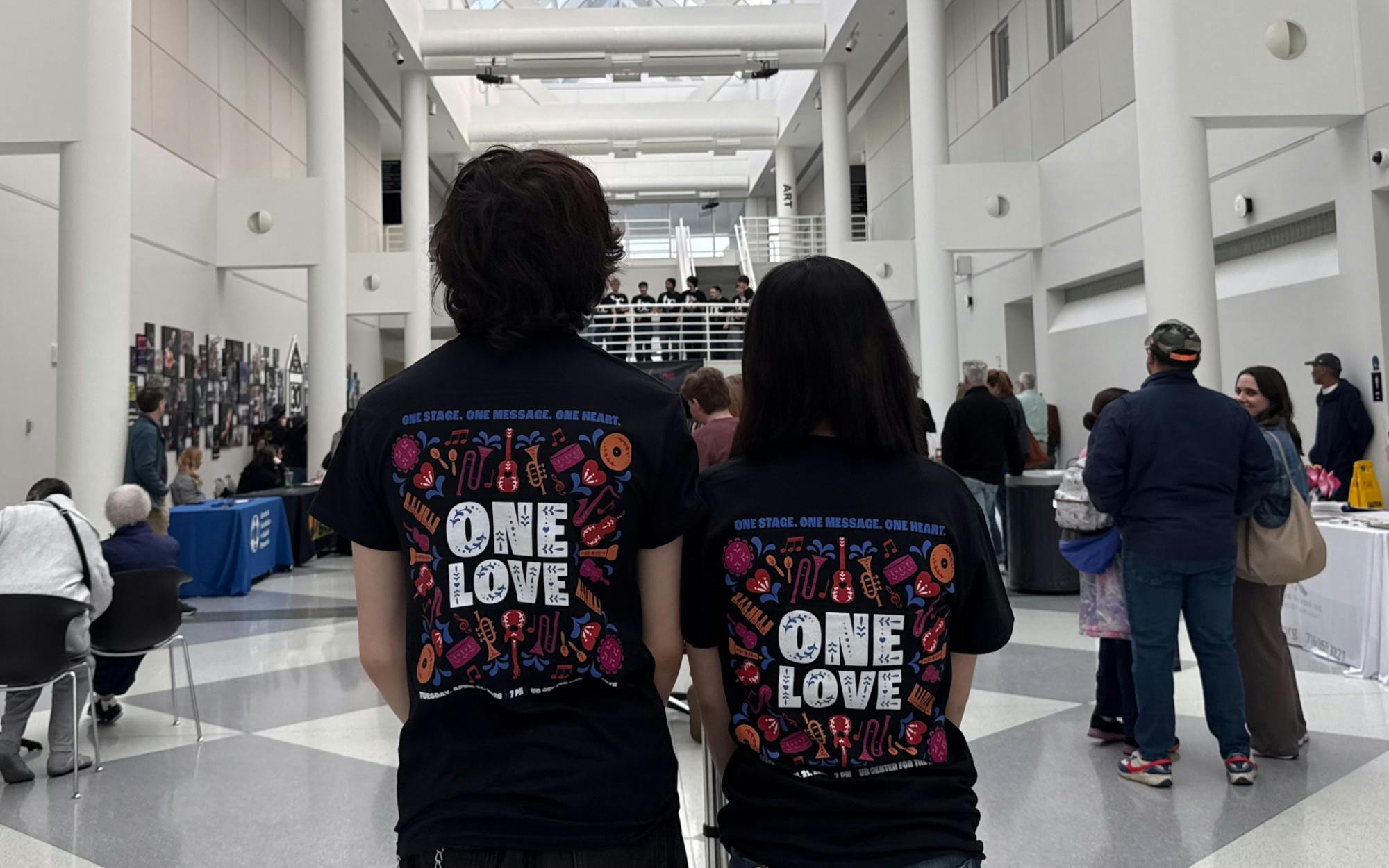 Students wearing BAND against bullying merchandise in CFA