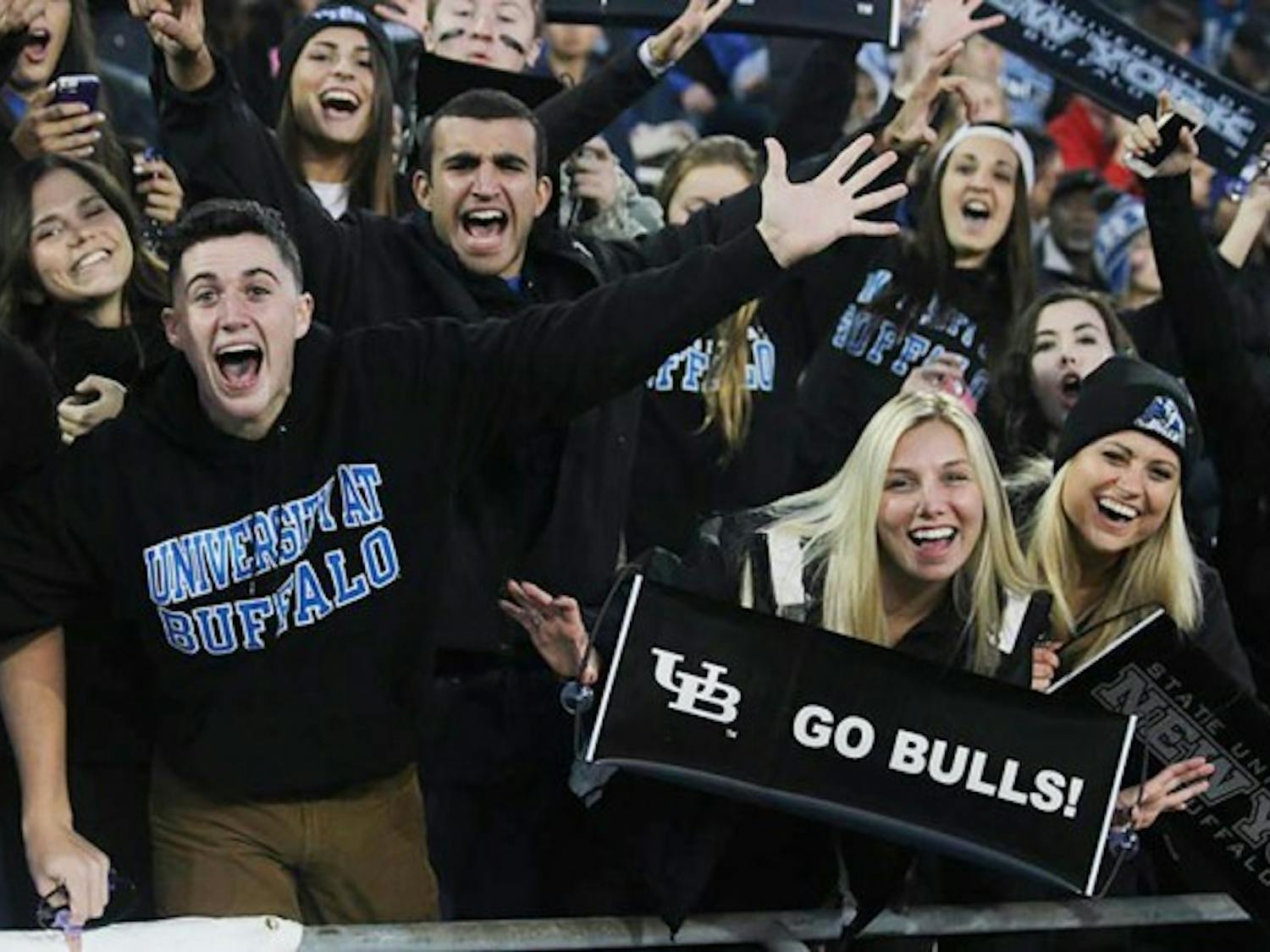In UB Stadium&rsquo;s first ever home game televised on ESPN&#39;s flagship channel, Bulls fans &ldquo;blacked out&rdquo; the stadium, showing support for Buffalo&rsquo;s new black helmet that was unveiled Friday.
Cletus Emokpae, The Spectrum