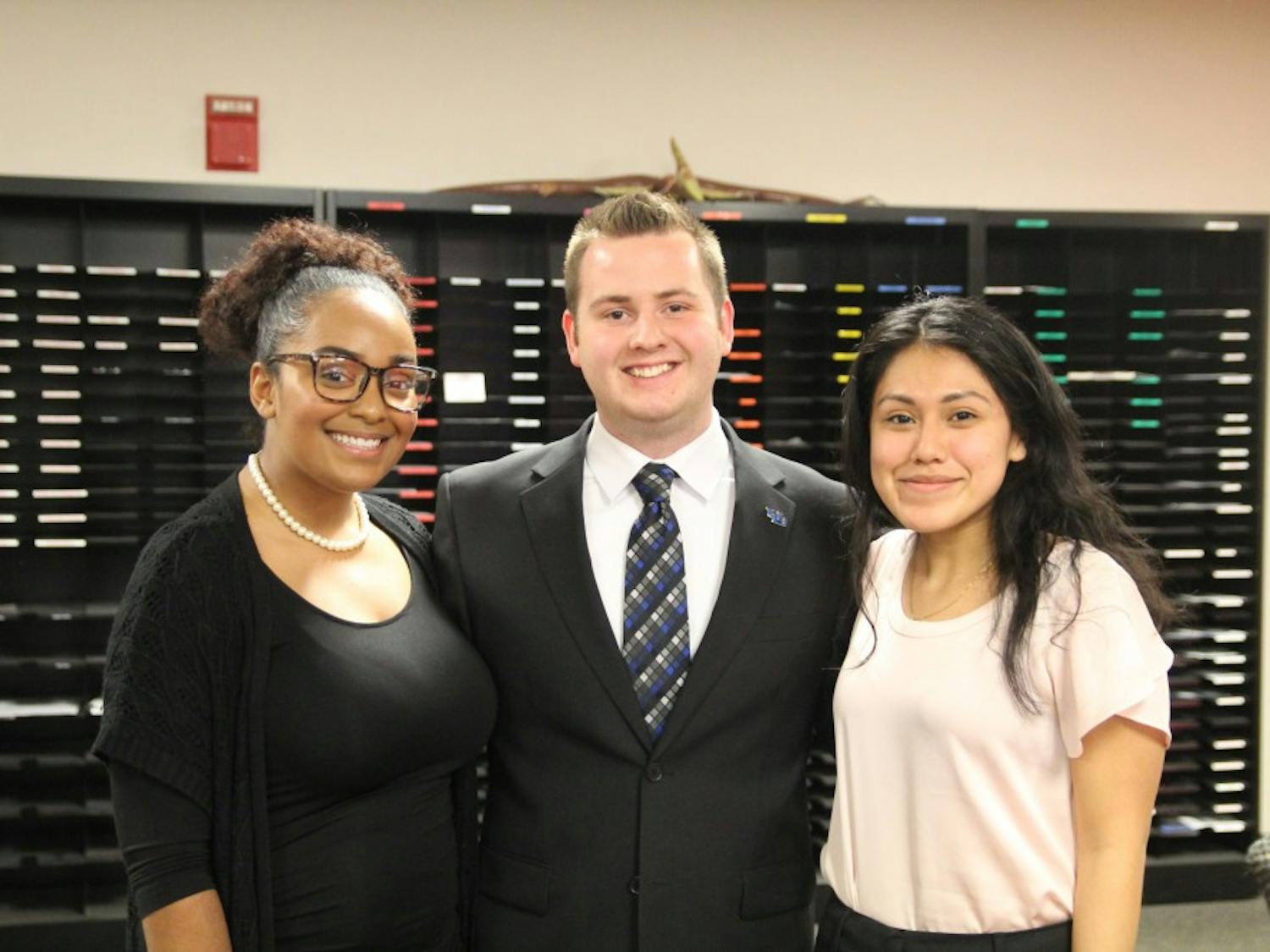 SA announced&nbsp;Anyssa Evelyn, Gunnar Haberl and&nbsp;Tanahiry Escamilla as the 2018-2019 SA executive board. The R.E.A.L. Party&nbsp;candidates ran unopposed and will assume their positions in May.&nbsp;