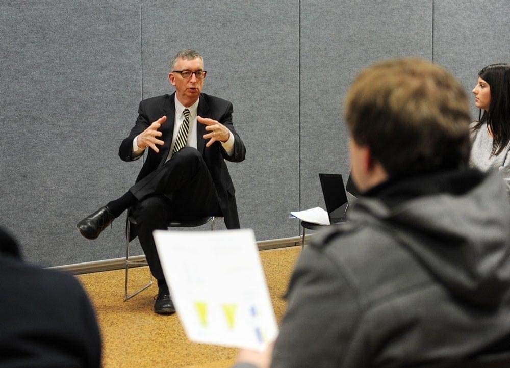 <p>A. Scott Weber, then-Senior Vice Provost for Academic Affairs, at a tuition planning meeting in 2015.</p>
