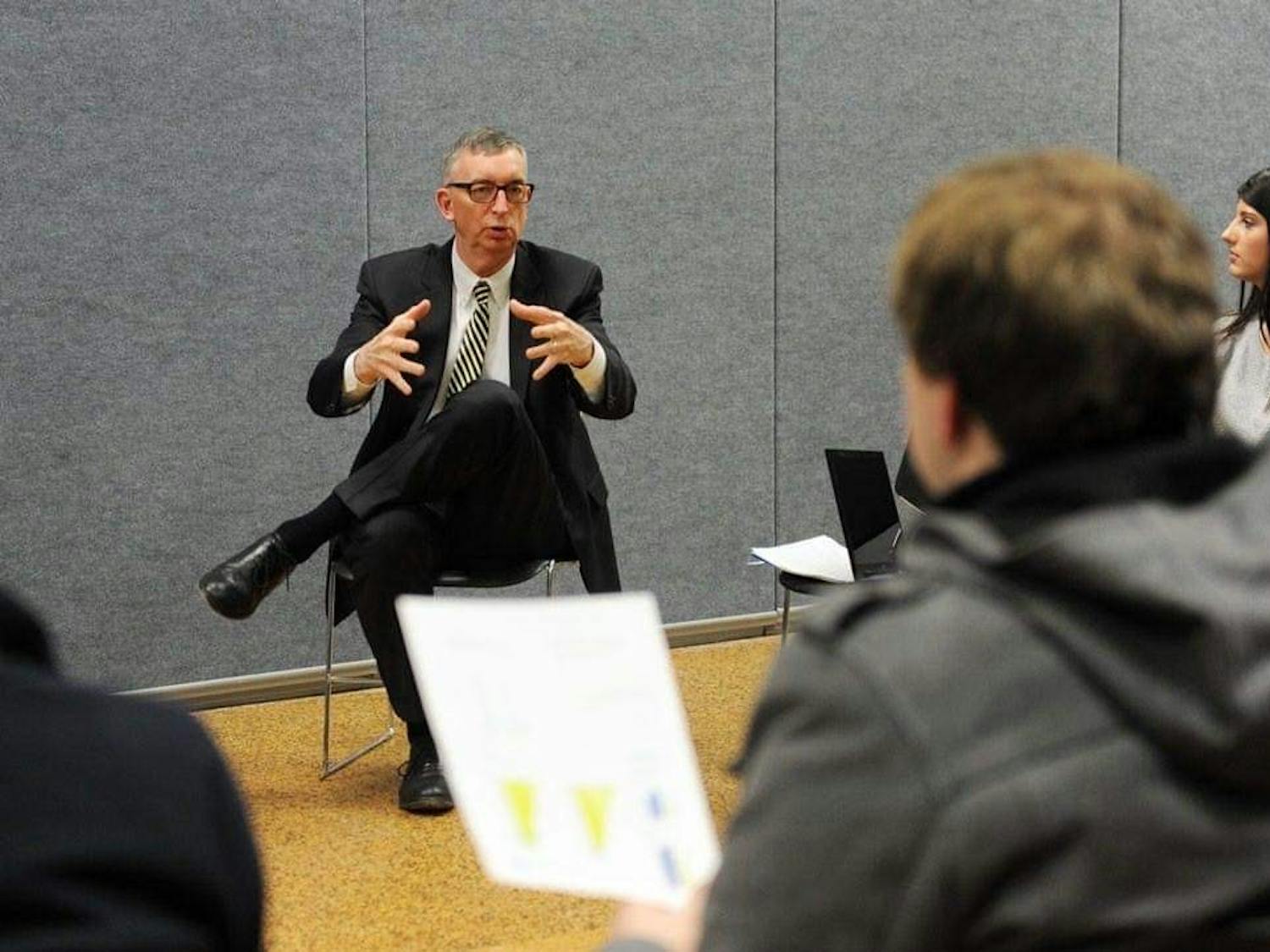 A. Scott Weber, then-Senior Vice Provost for Academic Affairs, at a tuition planning meeting in 2015.