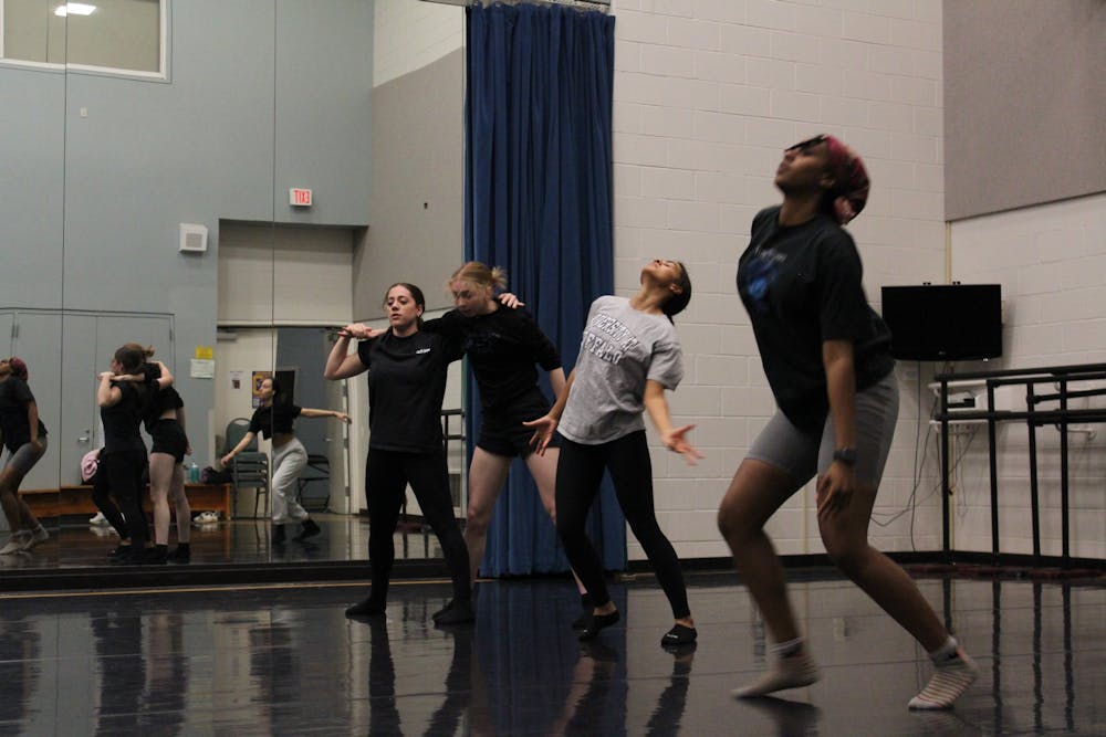 <p>Dancers practice choreographed pieces as a part of Dancer’s Workshop.</p>