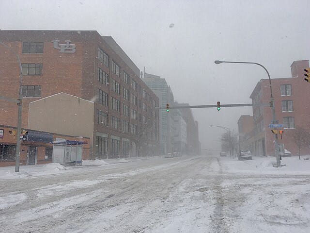 Main Street from the corner of North Street in Buffalo, New York. 