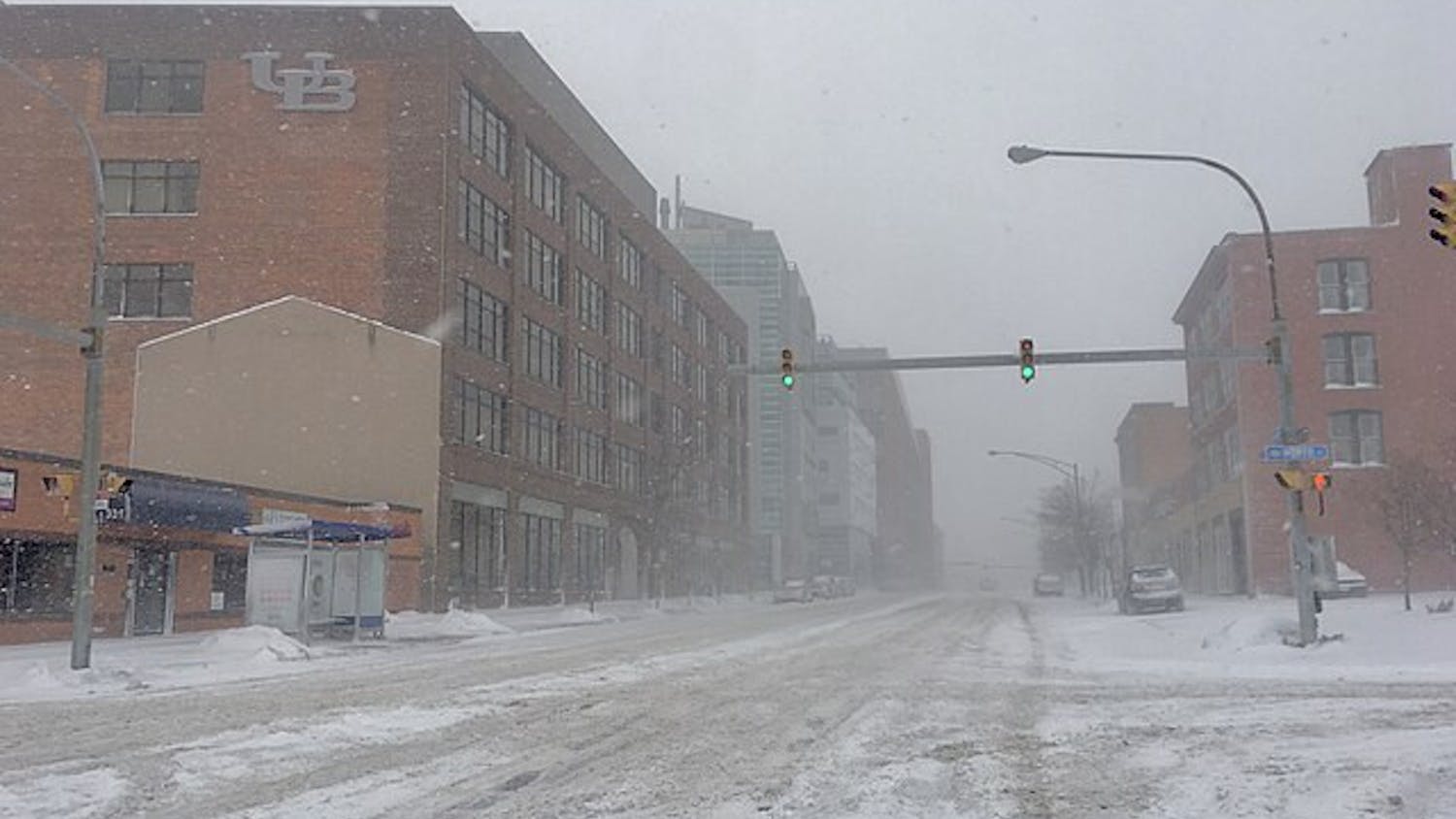 Main Street from the corner of North Street in Buffalo, New York.