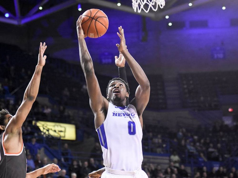 <p>Junior wing Blake Hamilton scored a career-high 24 points in an&nbsp;88-74 win against&nbsp;Bowling Green at&nbsp;Alumni Arena on Feb. 20.&nbsp;</p>