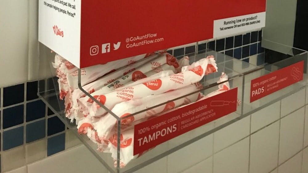 Menstrual products are now available in select bathrooms across campus.