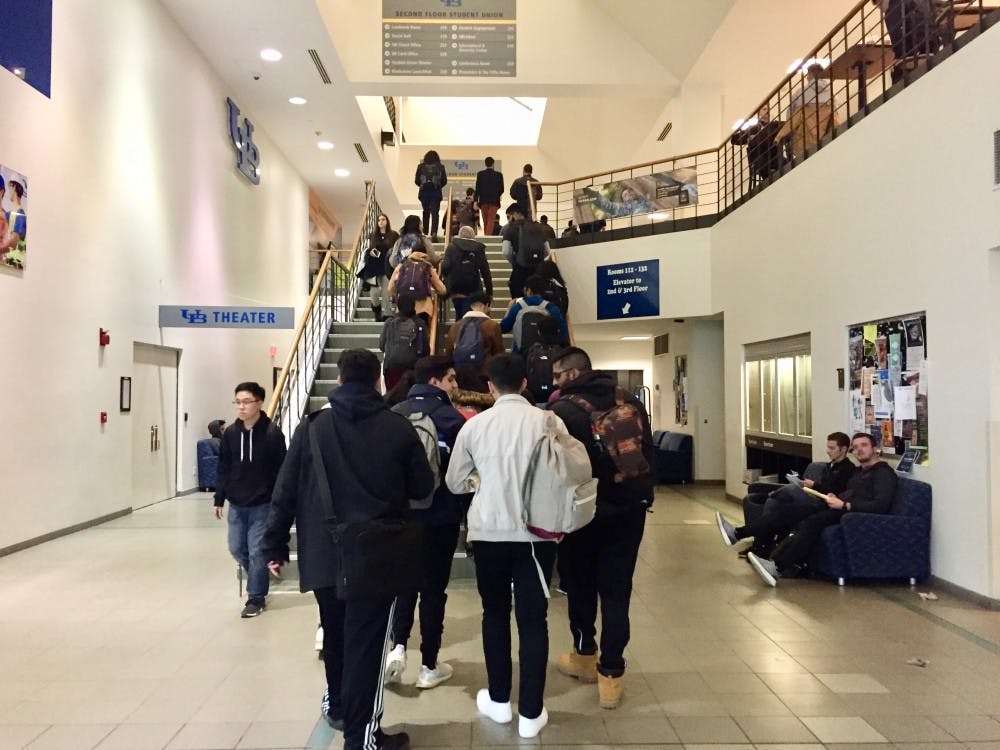 <p>Members of the UB community came together to hold a vigil for the victims of the New Zealand shooting</p>