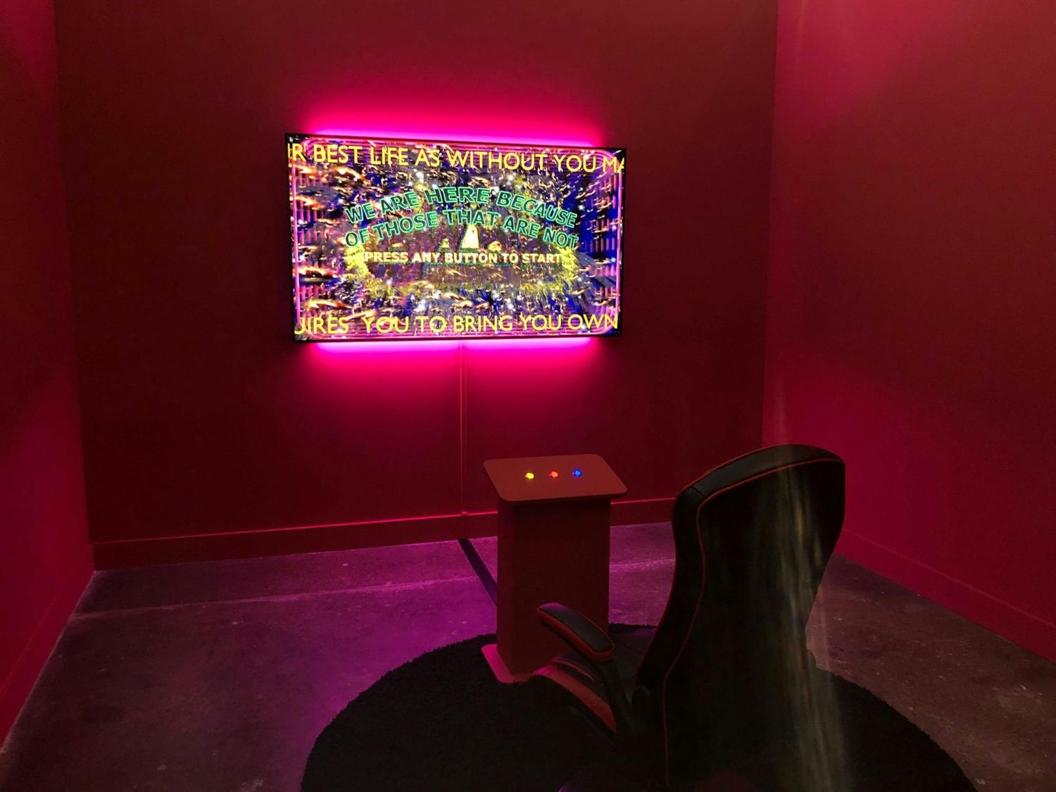 Danielle Brathwaite-Shirley’s art installation, “WE ARE HERE BECAUSE OF THOSE THAT ARE NOT.”