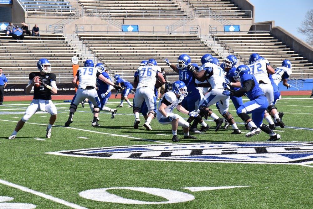 Senior quarterback Tony Daniel is set to throw out of the shotgun formation during Saturday afternoon's annual Blue-White game. It is the final game the team will play before the 2015 season begins on Sept. 5 against Albany.
