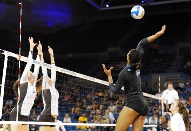 Junior outside hitter Tahleia Bishop returned to the court for the Bulls this weekend, but Buffalo fell in straight sets to Ball State in her return. The Bulls have gone just 1-3 after a 12-4 start.&nbsp;Yusong Shi, The Spectrum