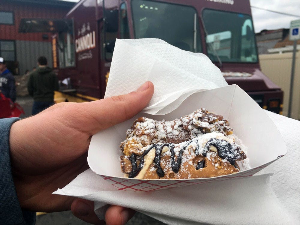 Peanut butter cup and sponge candy cannolis from Rolling Cannoli food truck. If you miss the truck, pick up some of their cannolis from Panaro’s Restaurant located on 571 Delaware Ave in Buffalo.&nbsp;