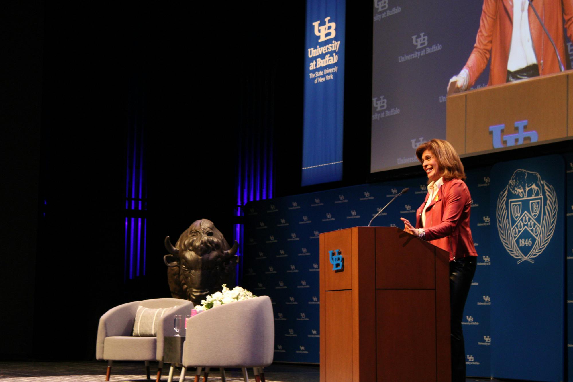 Former NBC's "Today" show co-anchor Hoda Kotb takes the Center for the Arts mainstage as the final speaker of UB's 2025-26 Distinguished Speakers series. &nbsp;