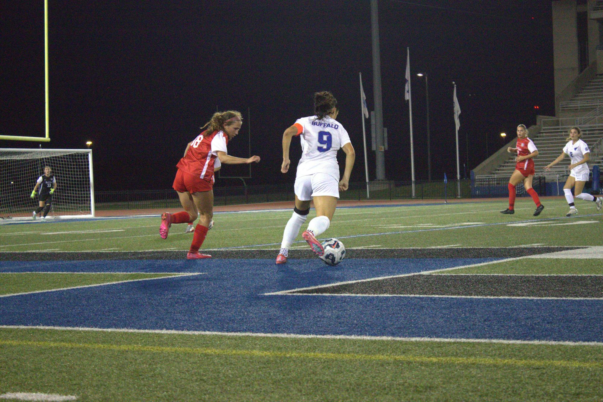 UB Women's soccer fifth-year forward Jasmine Guerber.