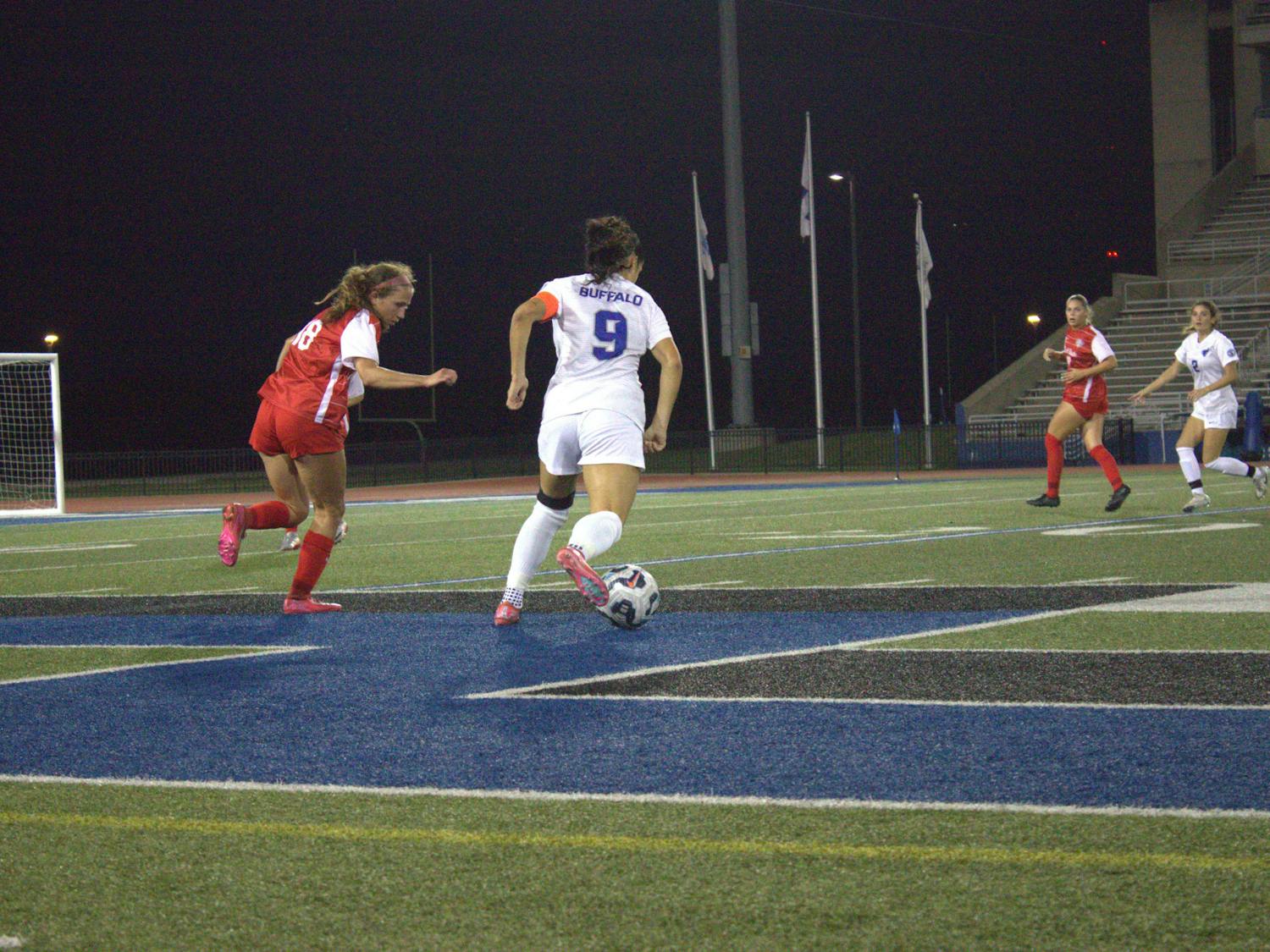 UB Women's soccer fifth-year forward Jasmine Guerber.