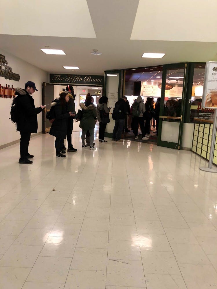 Students are found waiting in line from a half hour to an hour for Pistachio’s pasta, as the line usually stretches beyond the Pistachio’s doors at lunchtime.