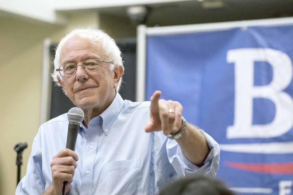 <p>Bernie Sanders (pictured) will speak in Alumni Arena on Monday night.&nbsp;</p>