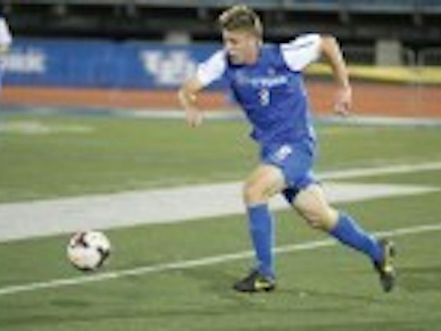Sophomore midfielder Nicolai Berry and the men&rsquo;s soccer team dropped their first two games of this season this weekend. Chad Cooper, The Spectrum&nbsp;