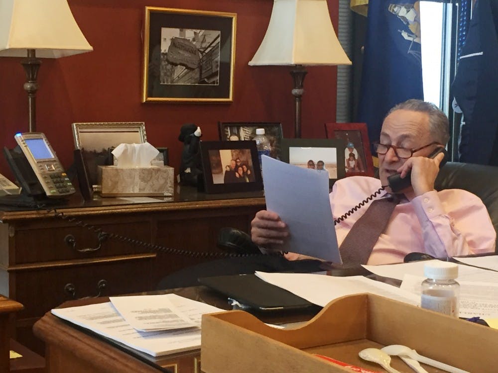 <p>Along with other Senate democrats, Senator Charles Schumer is proposing a campaign - #InTheRed - to put a stop to extreme college debt students face.</p>