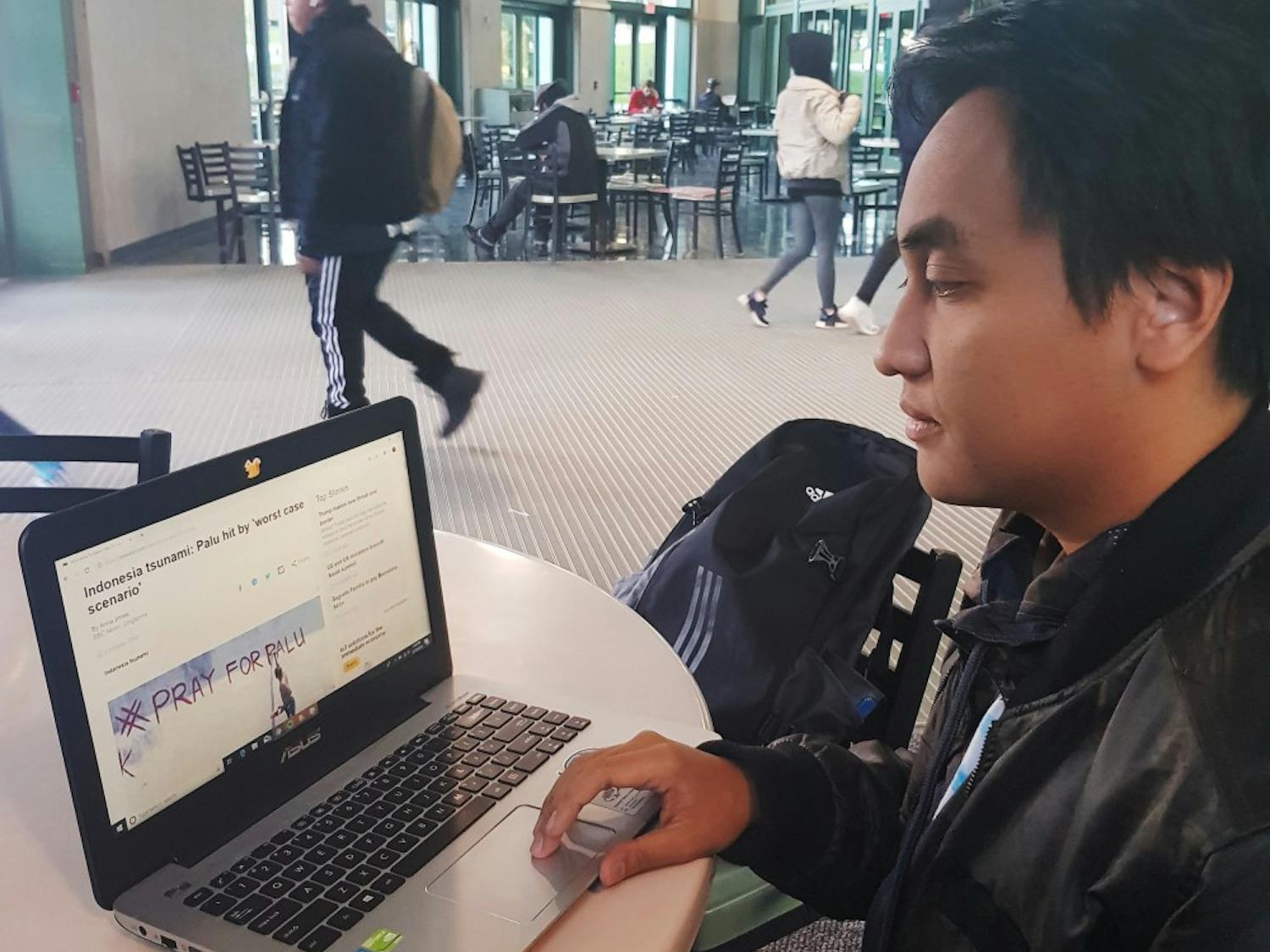 Givary Muhammad, a junior finance major, is the president of the Indonesian Student Association. Muhammad, who is from the Indonesian island Java, said he is contacting presidents from other Indonesian student groups across the country, to help give as much aid as possible.