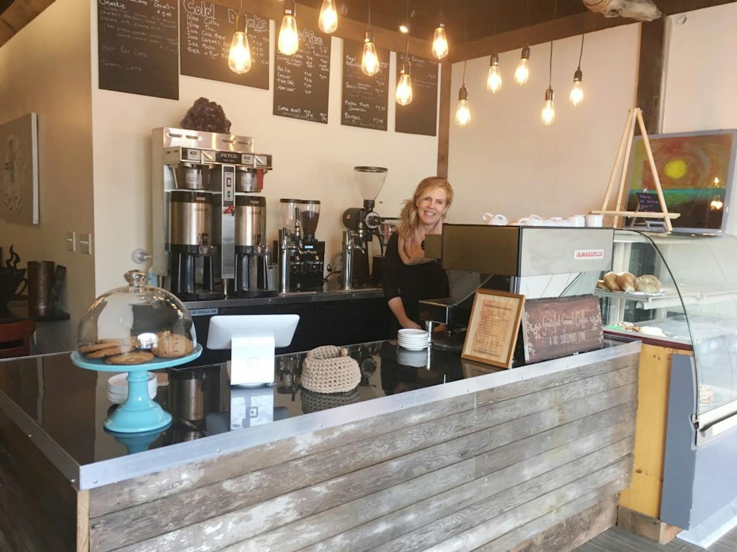 Angela Kunz (pictured) opened Grateful Grind Coffee with her husband in early March. The coffee shop is located in the University Heights on&nbsp;Main Street.
