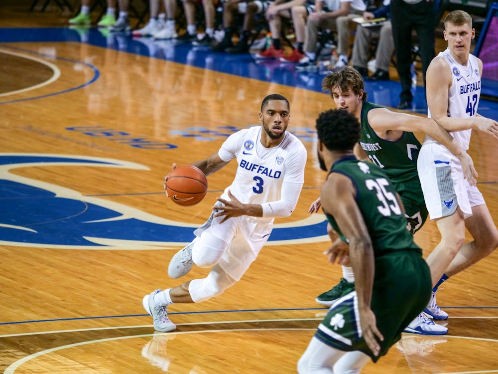 Senior guard Jayvon Graves drives into the lane during an 81-64 victory over Mercyhurst on Dec. 10.