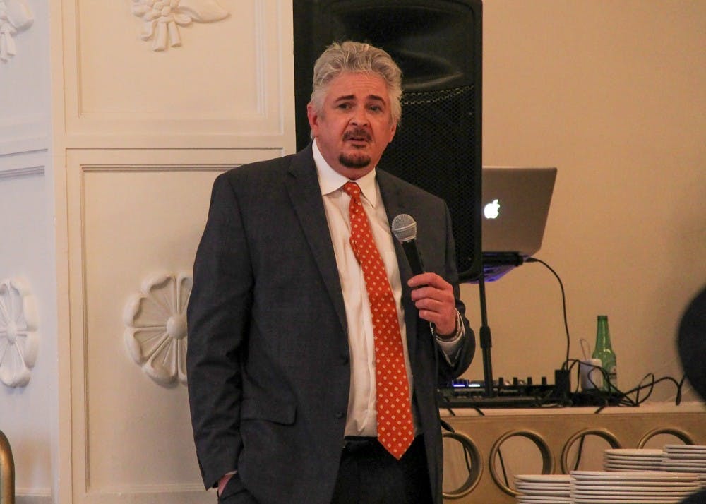 <p>Latino studies professor Craig Centrie spoke&nbsp;about the significance of Spanish culture at Poder Latinos Unidos' Havana-themed banquet.</p>