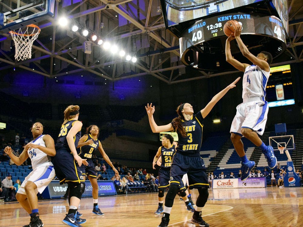 <p>Joanna Smith (pictured) and the women's basketball team defeated Kent State 59-57 on Wednesday night in Alumni Arena.</p>