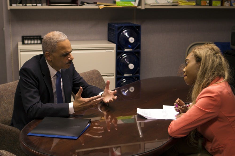 <p>Former U.S. Attorney General Eric Holder sat down with <em>Spectrum </em>Senior News Editor Ashley Inkumsah before he spoke at UB's Distinguished Speaker Series.&nbsp;</p>