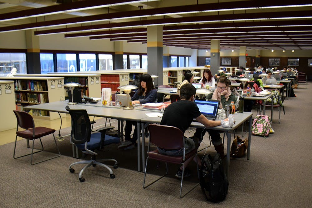 <p>Students volunteering or performing community service serve as escorts for Sub Board I Inc.’s safety walks program. Escorts carry walkie-talkies and flashlights and wear brightly colored vests to ensure the most safe experience for students leaving Lockwood Library - UB’s 24-hour library - late at night.</p>