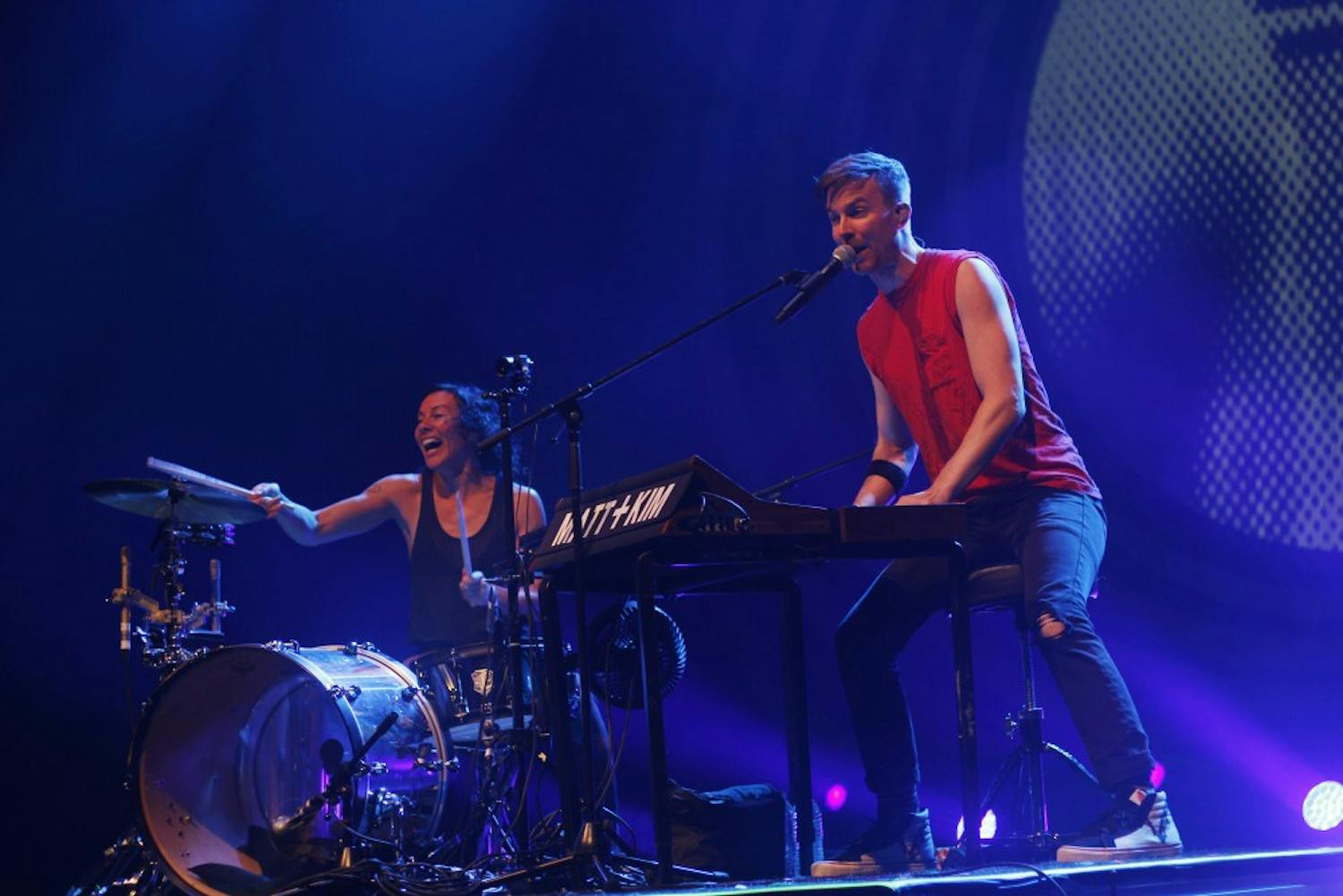 Pop-duo Matt and Kim brought an energetic performance to the Center for the Arts on Saturday, despite low attendance. Closers American Authors brought a calmness to the evening and mixed in new tracks an popular cuts like "Best Days of My Life."&nbsp;