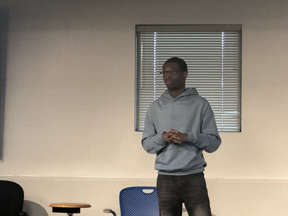 Treasurer Laron Fomby announced SA's plan to add a question that asks students to raise the mandatory activity fee from $109 to $115 during Friday afternoon’s informational session on supplemental funding.