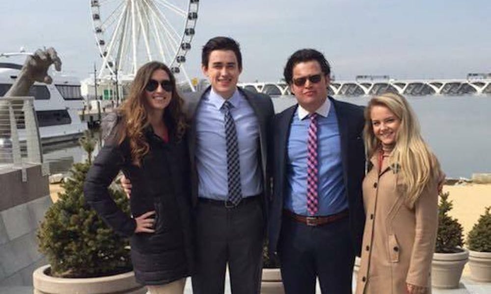 The parents of former UW-Madison&nbsp;student Beau Solomon, who is pictured second from the right, are suing John Cabot University for negligence after their son was found dead in the Tiber River last year.