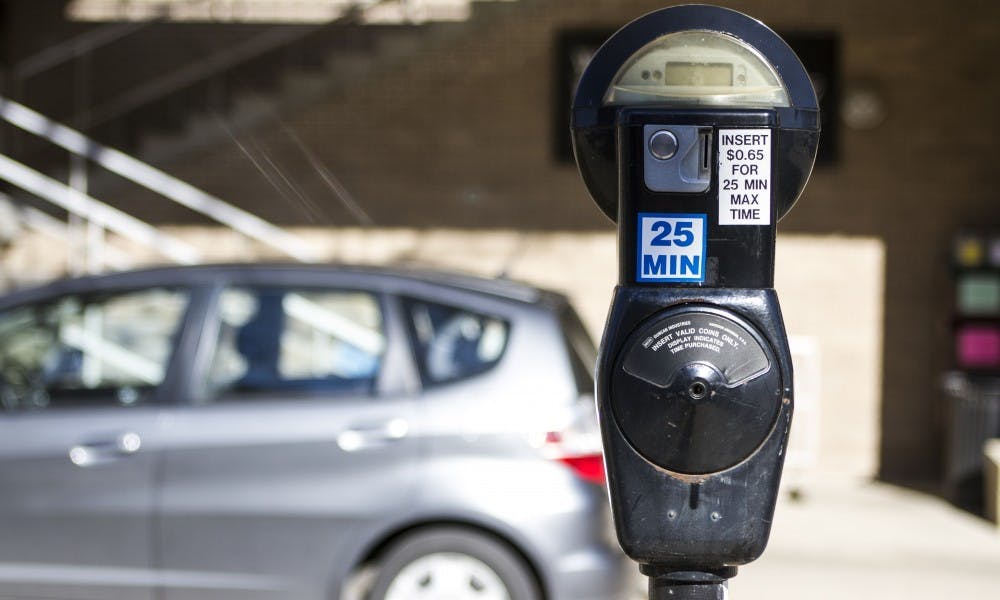 Photo of a parking pay meter.