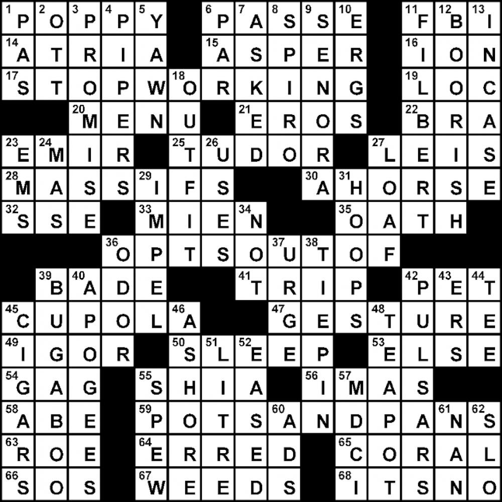 Crossword Solution - 10/16/2012