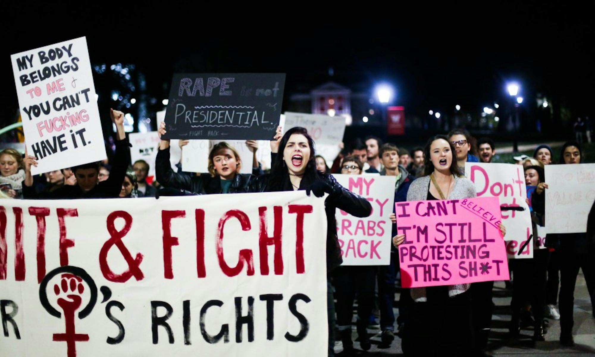 Students marched from Bascom Hill down State Street to protest the prevalence of sexual assault on the UW-Madison campus and rape culture in society.