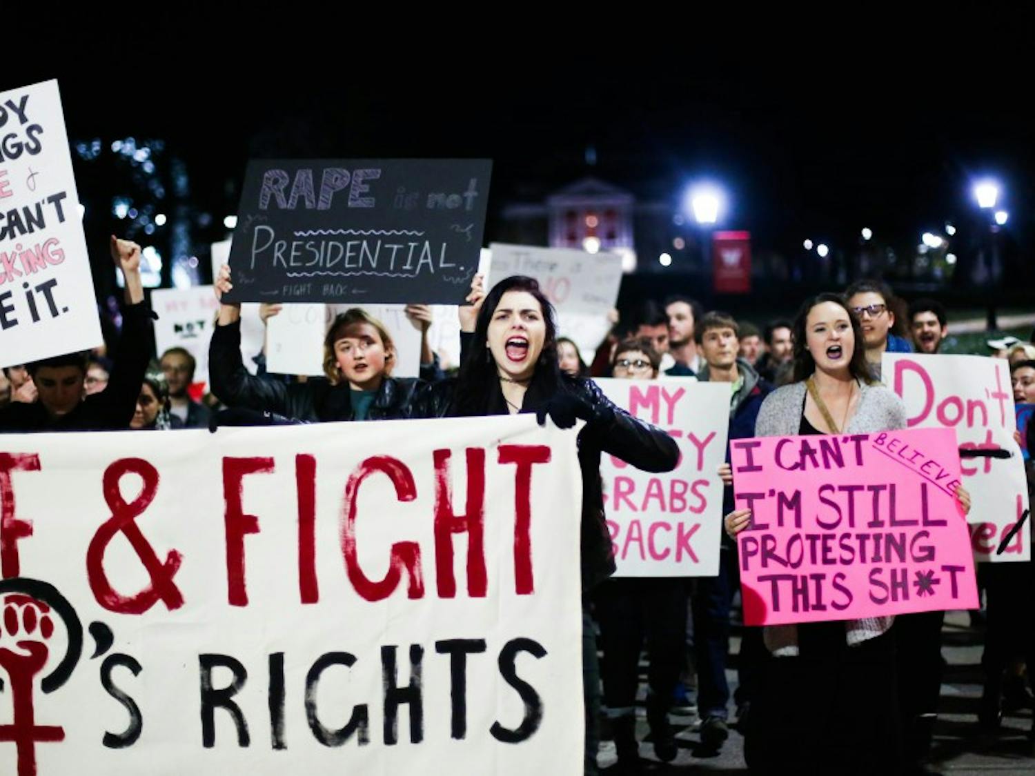 Students marched from Bascom Hill down State Street to protest the prevalence of sexual assault on the UW-Madison campus and rape culture in society.