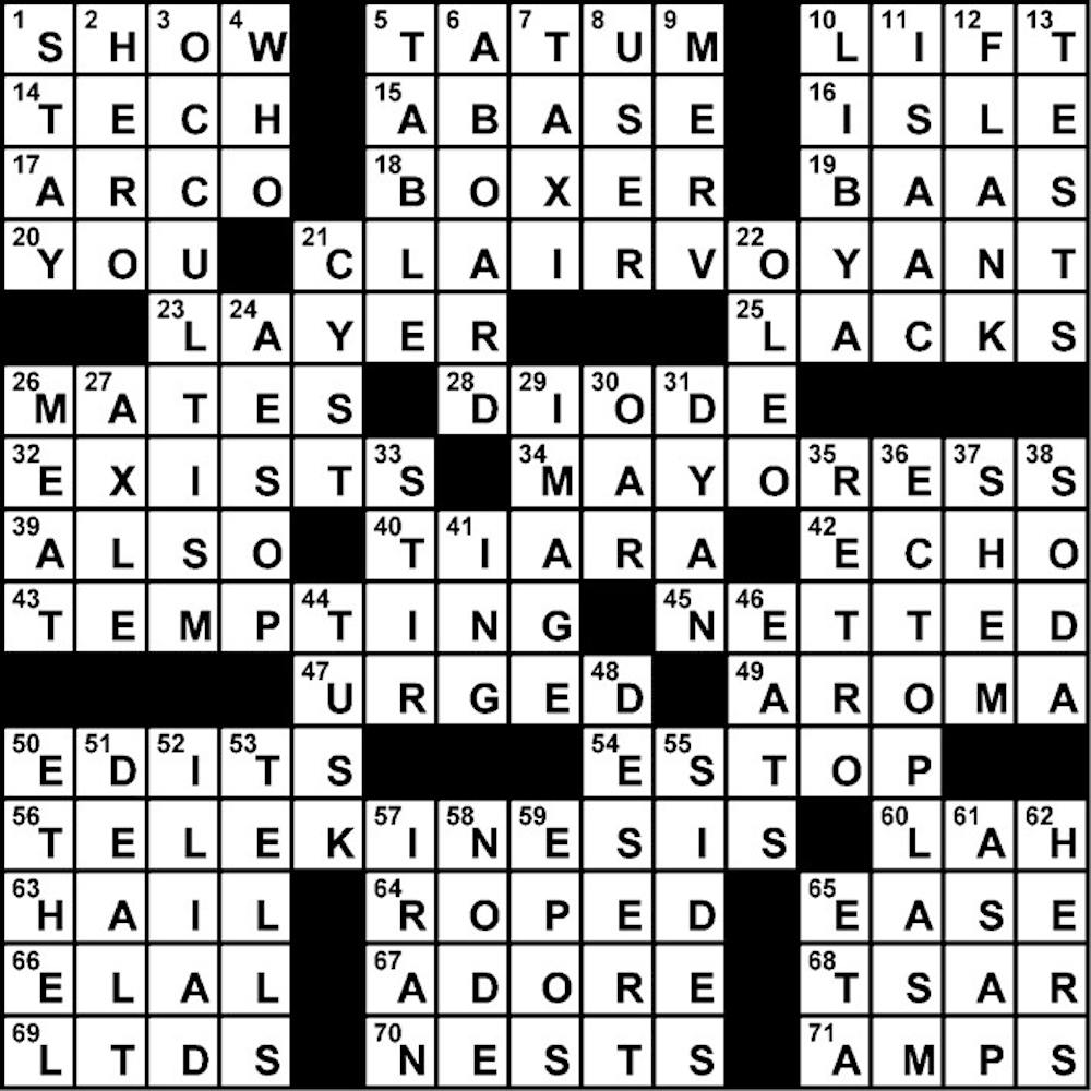 Crossword Solution - 11/22/2011