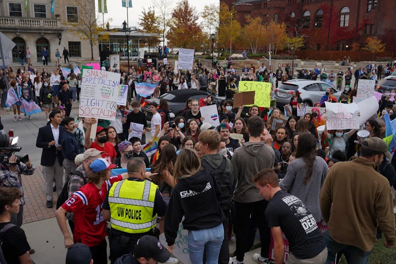 Transgender rights supporters protest ahead of Matt Walsh event at ...