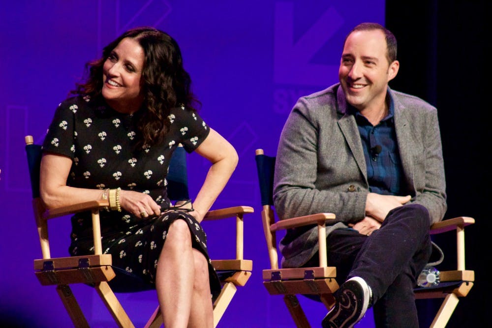 Julia Louis-Dreyfus and Tony Hale discuss politics and comedy in&nbsp;"Veep."