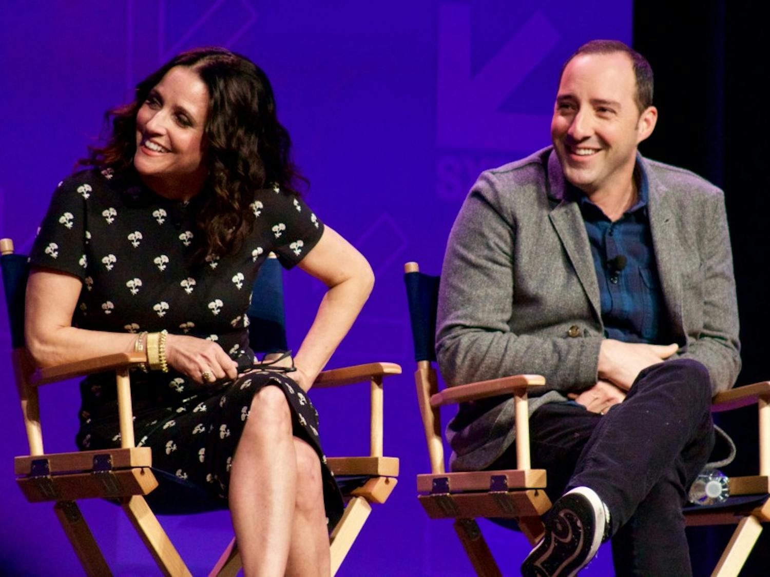 Julia Louis-Dreyfus and Tony Hale discuss politics and comedy in&nbsp;"Veep."