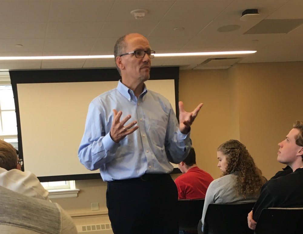 Tom Perez, chair of the Democratic National Committee, spoke to UW-Madison students Friday.