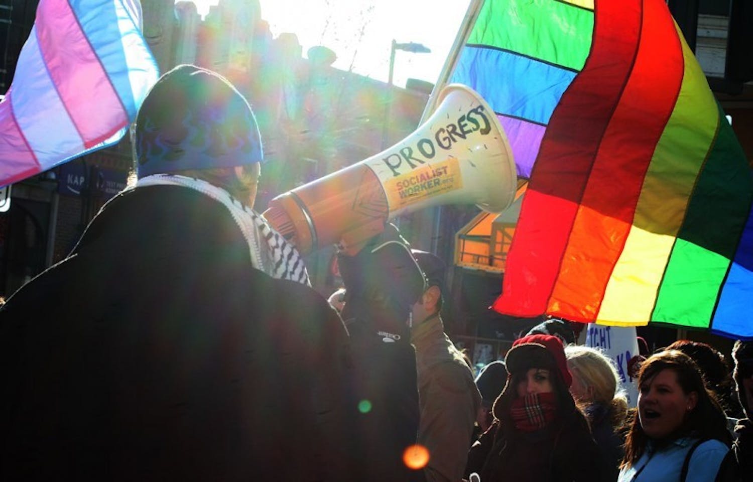 LGBT rights activists rally to show support