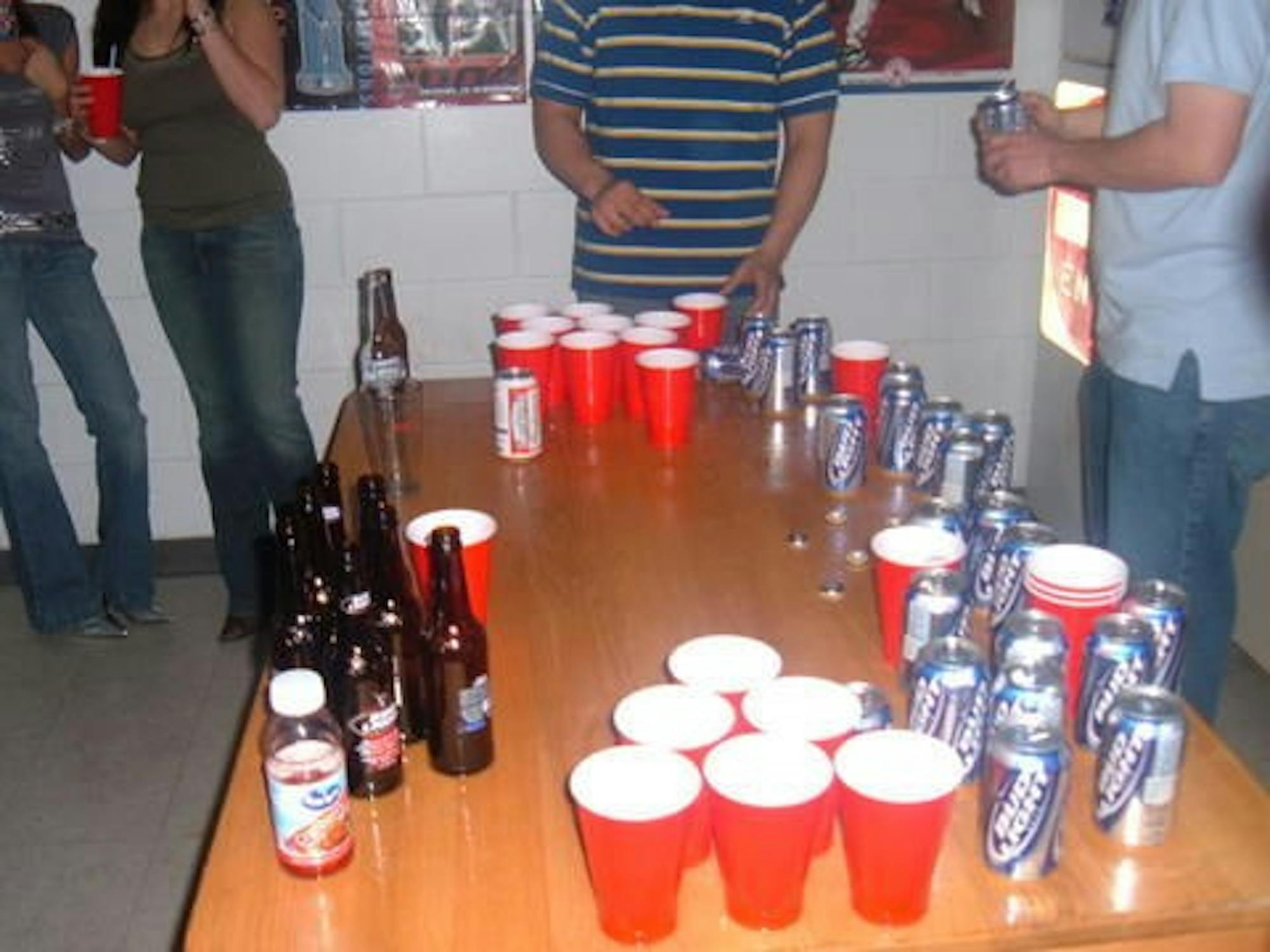 Scene of heroic pingpong ball toss.