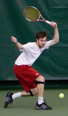Sophomore Baumann shines in opener for men's tennis team