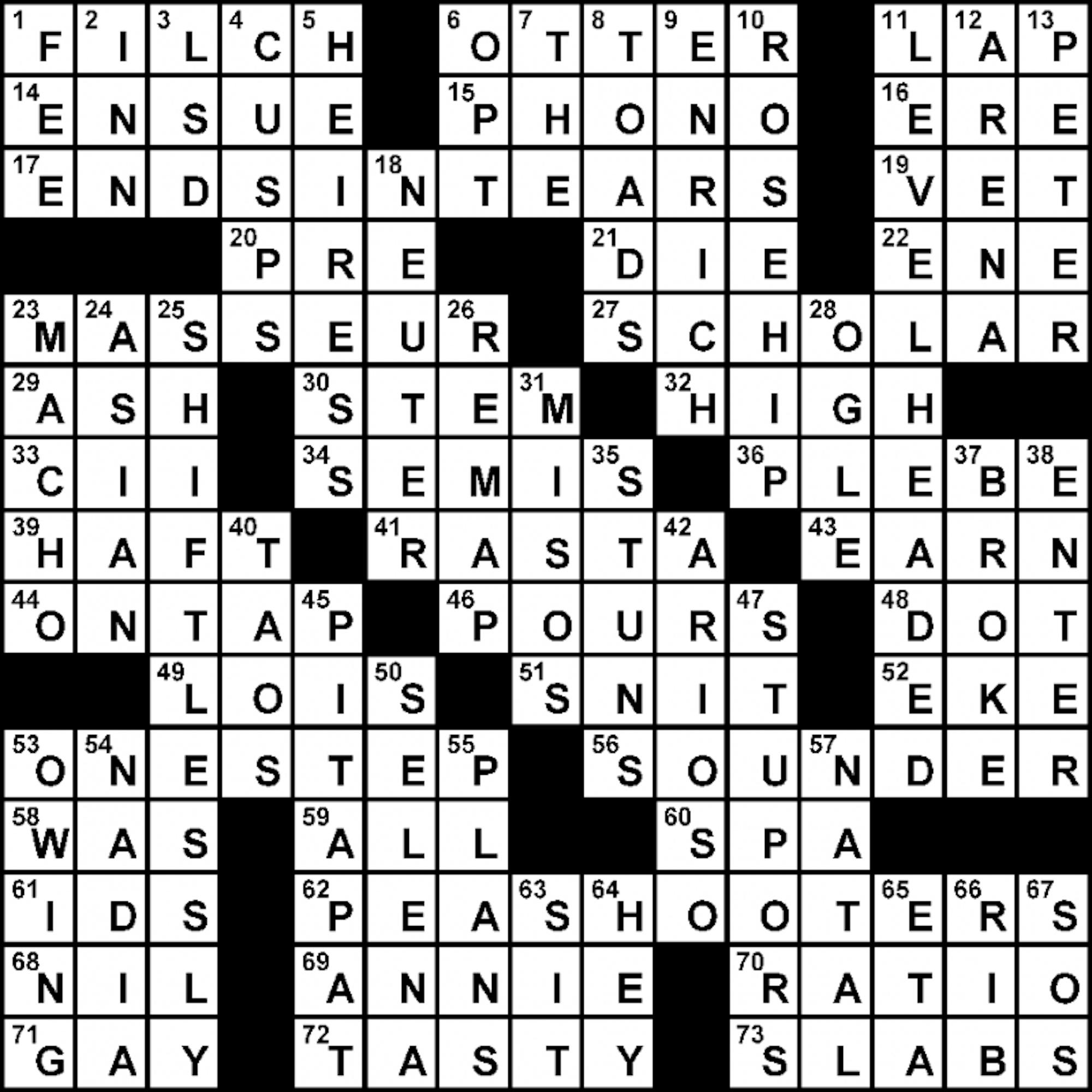 Crossword Solution - 11/8/2012